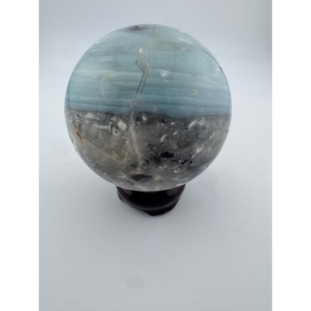 Caribbean Calcite Sphere Natural Blue Aragonite Crystal70 Inch